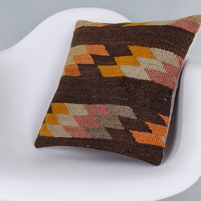 Geometric Multiple Color Kilim Pillow Cover 16x16 7284