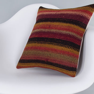 Striped Multiple Color Kilim Pillow Cover 16x16 7426
