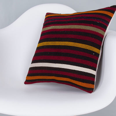 Striped Multiple Color Kilim Pillow Cover 16x16 7648