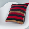Striped Multiple Color Kilim Pillow Cover 16x16 7670