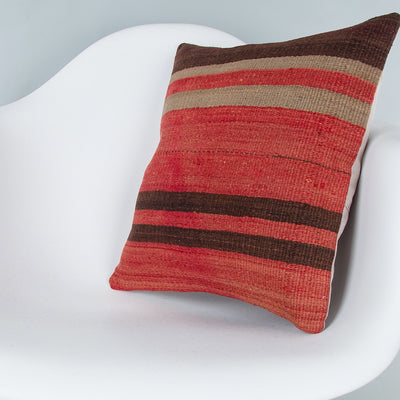 Striped Multiple Color Kilim Pillow Cover 16x16 7752