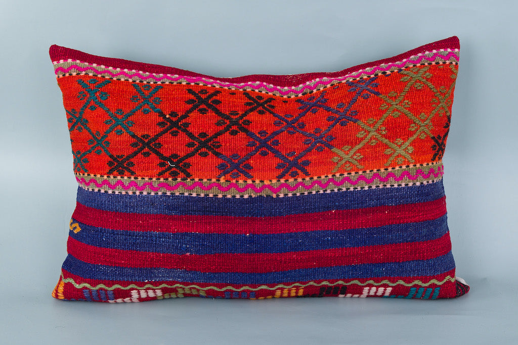 Tribal Multiple Color Kilim Pillow Cover 16x24 8475