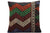 16x16 Vintage Hand Woven Kilim Pillow 493,white,green,blue,black,red,claret red,chevron