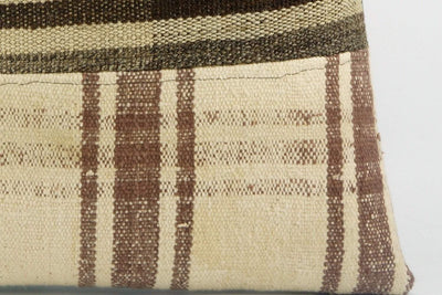 CLEARANCE Striped Kilim pillow ,  Beige patchwork pillow  1485 - kilimpillowstore
 - 4