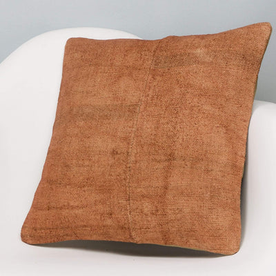 Plain Brown Kilim Pillow Cover 16x16 2947 - kilimpillowstore
 - 2