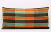 12x24 Vintage Hand Woven Kilim Pillow Lumbar Bohemian pillow case, Modern home decor  orange green brown  striped 972 - kilimpillowstore
 - 2
