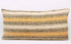 12x24 Vintage Hand Woven Kilim Pillow Lumbar Bohemian pillow case, Modern home decor  orange white brown  striped 965 - kilimpillowstore
 - 2