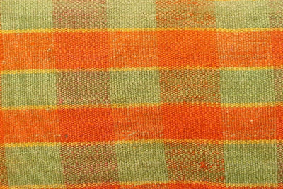 12x24 Vintage Hand Woven Kilim Pillow Lumbar  pastel, checkered, plaid, orange green 1860 - kilimpillowstore
 - 3