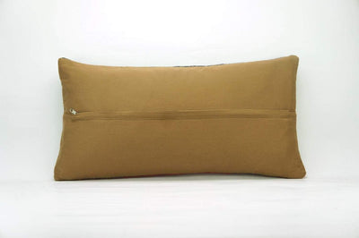 12x24 Vintage Hand Woven Kilim Pillow Lumbar  pastel, checkered, plaid, orange green 1860 - kilimpillowstore
 - 5