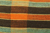 12x24 Vintage Hand Woven Kilim Pillow Lumbar  pastel, checkered, plaid,blue, orange,black 1838 - kilimpillowstore
 - 3