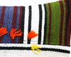 16x16 Vintage Hand Woven Turkish Kilim Pillow  - Old  Kilim Cushion 312,navy blue,green,black,amber,claret red,white , tassel,striped - kilimpillowstore
 - 4