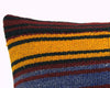 16x16 Vintage Hand Woven Turkish Kilim Pillow  - Old  Kilim Cushion 322,navy blue,green,black,amber,claret red,white , tassel,striped - kilimpillowstore
 - 3