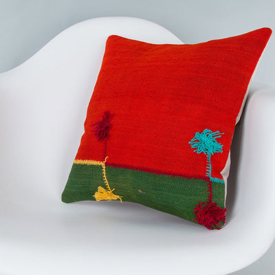 Bohemian Multiple Color Kilim Pillow Cover 16x16 8162