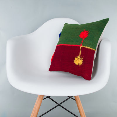Bohemian Multiple Color Kilim Pillow Cover 16x16 8166