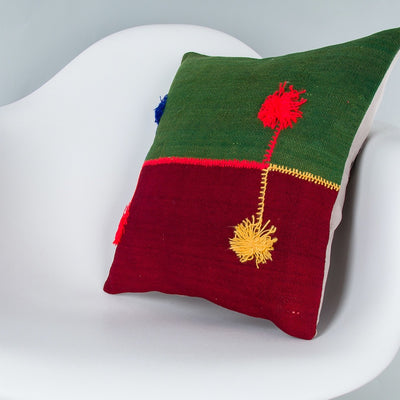 Bohemian Multiple Color Kilim Pillow Cover 16x16 8166