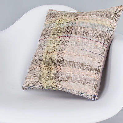 Contemporary Multiple Color Kilim Pillow Cover 16x16 7264