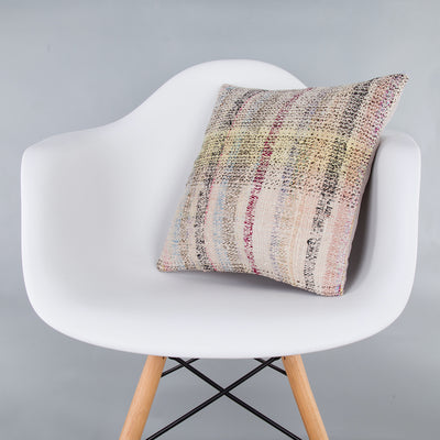 Contemporary Multiple Color Kilim Pillow Cover 16x16 7265