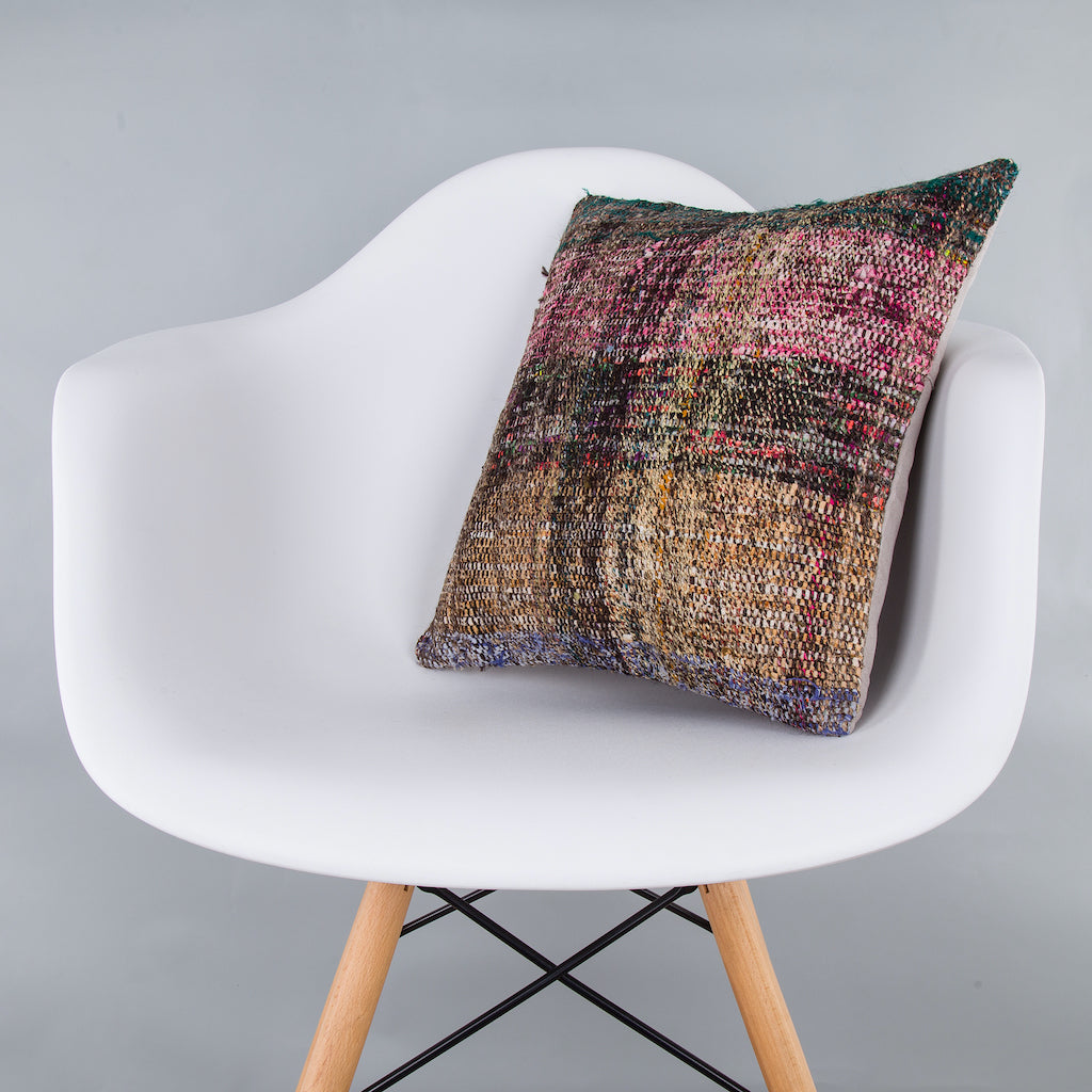 Contemporary Multiple Color Kilim Pillow Cover 16x16 7272