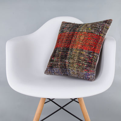 Contemporary Multiple Color Kilim Pillow Cover 16x16 7279