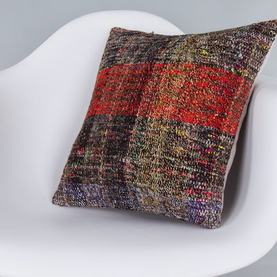 Contemporary Multiple Color Kilim Pillow Cover 16x16 7279