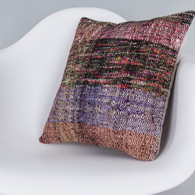 Contemporary Multiple Color Kilim Pillow Cover 16x16 7281