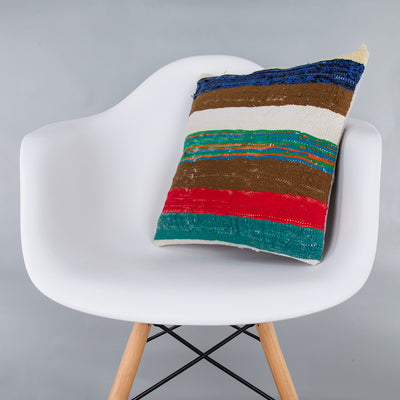Contemporary Multiple Color Kilim Pillow Cover 16x16 7311