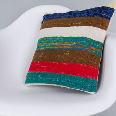 Contemporary Multiple Color Kilim Pillow Cover 16x16 7311