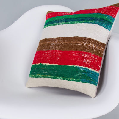 Contemporary Multiple Color Kilim Pillow Cover 16x16 7317