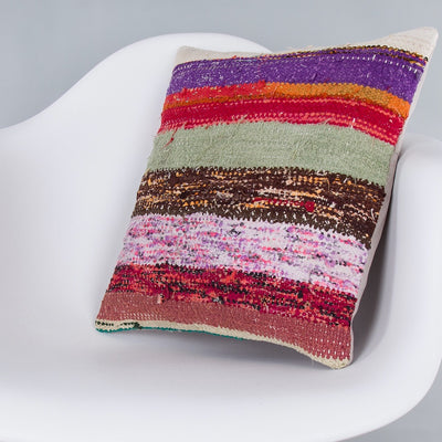 Contemporary Multiple Color Kilim Pillow Cover 16x16 7389
