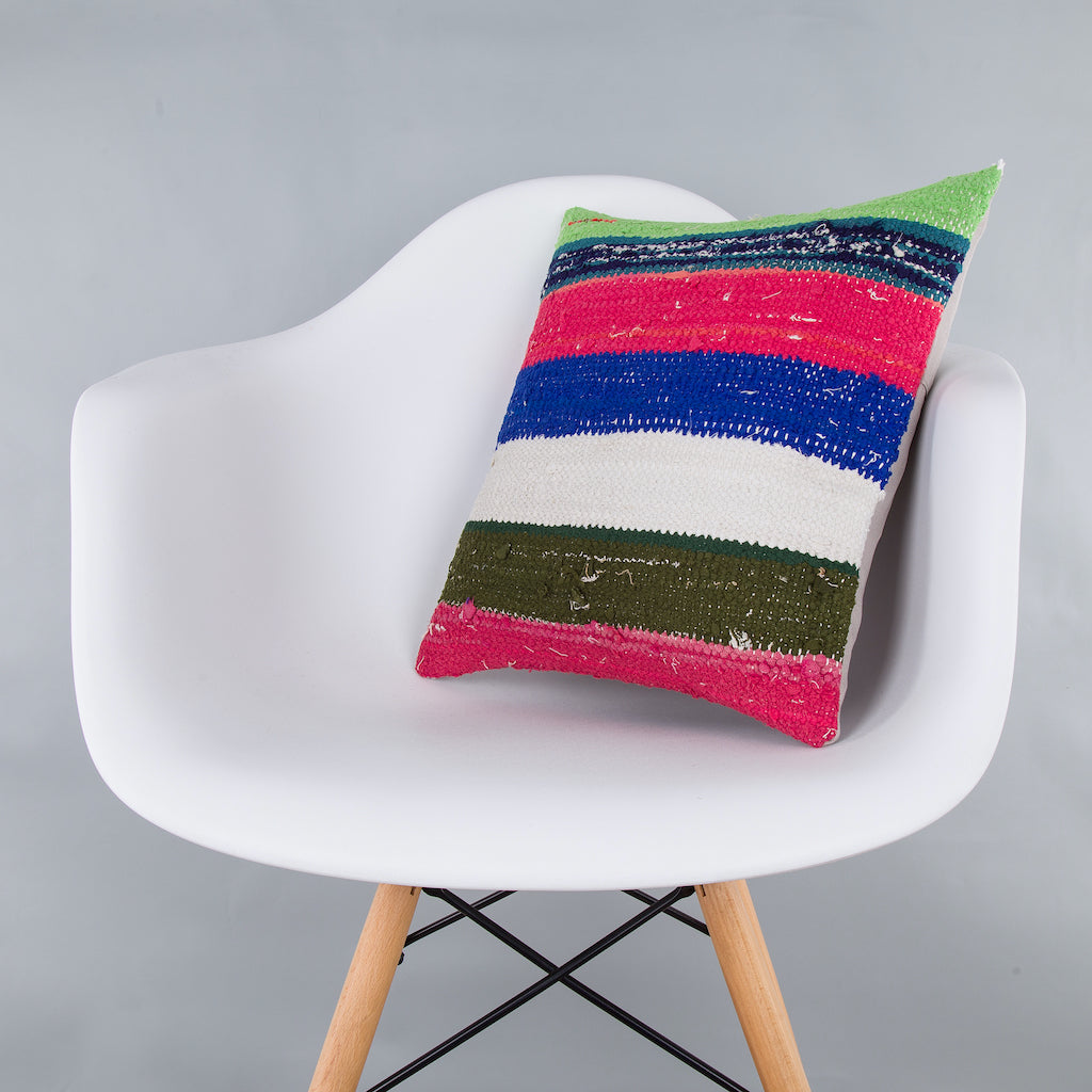 Contemporary Multiple Color Kilim Pillow Cover 16x16 7390