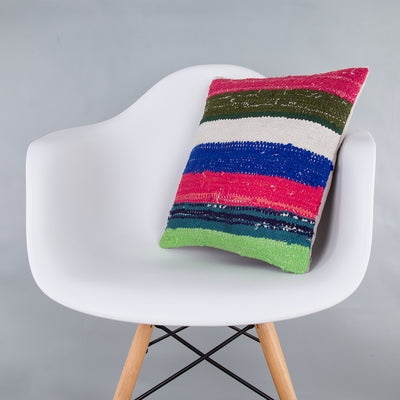 Contemporary Multiple Color Kilim Pillow Cover 16x16 7391