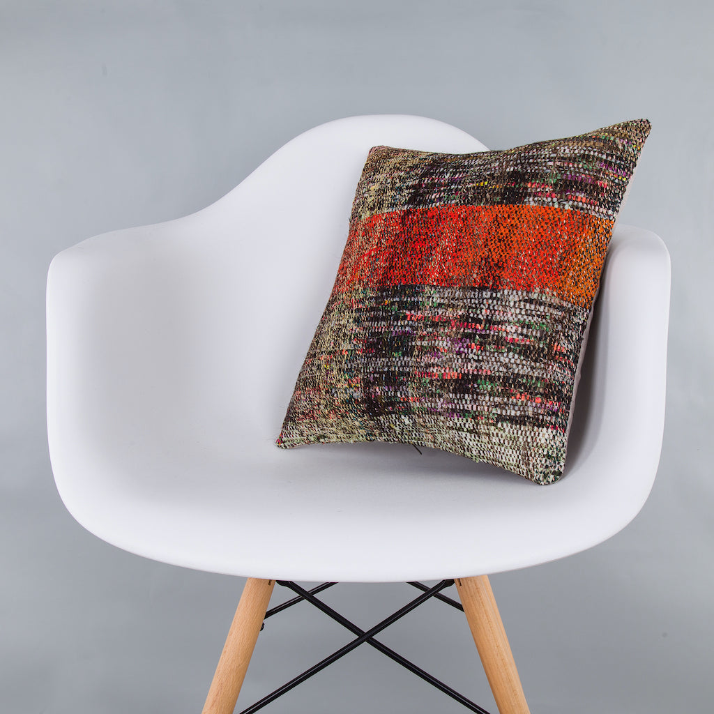 Contemporary Multiple Color Kilim Pillow Cover 16x16 7394