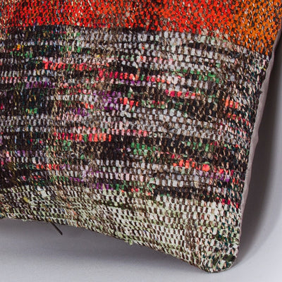 Contemporary Multiple Color Kilim Pillow Cover 16x16 7394