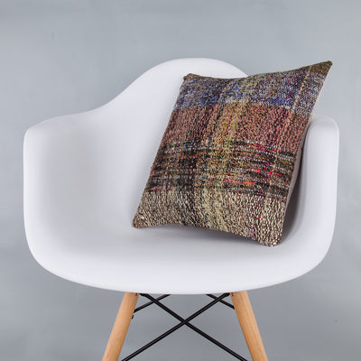 Contemporary Multiple Color Kilim Pillow Cover 16x16 7398