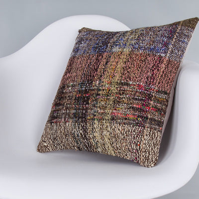 Contemporary Multiple Color Kilim Pillow Cover 16x16 7398
