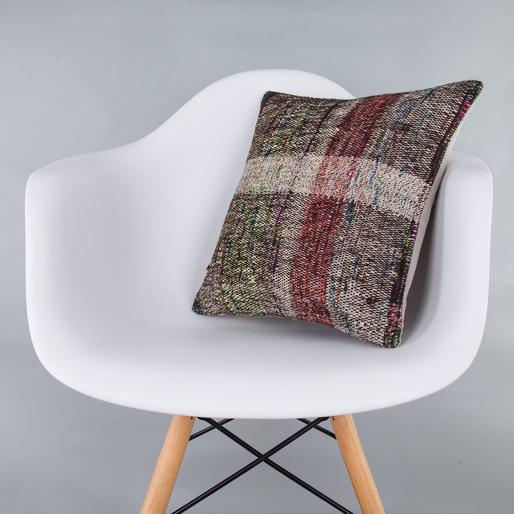 Contemporary Multiple Color Kilim Pillow Cover 16x16 7449