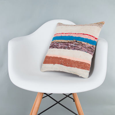 Contemporary Multiple Color Kilim Pillow Cover 16x16 7467
