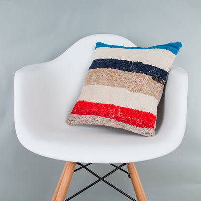 Contemporary Multiple Color Kilim Pillow Cover 16x16 7469