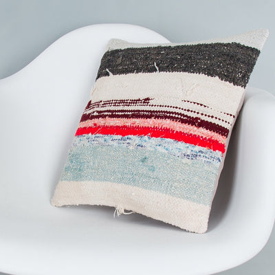 Contemporary Multiple Color Kilim Pillow Cover 16x16 7482