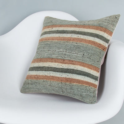 Contemporary Multiple Color Kilim Pillow Cover 16x16 7483
