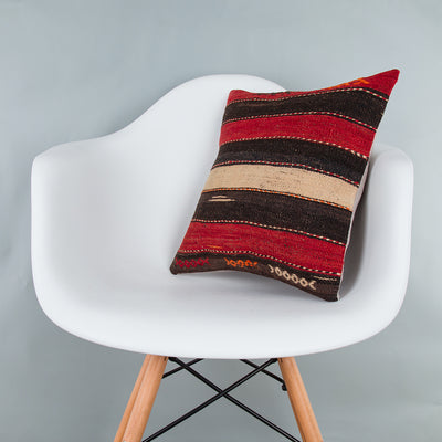 Contemporary Multiple Color Kilim Pillow Cover 16x16 7504