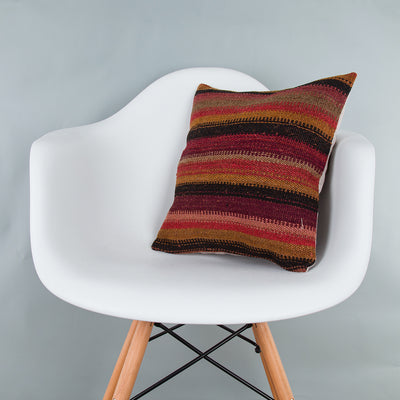 Contemporary Multiple Color Kilim Pillow Cover 16x16 7505
