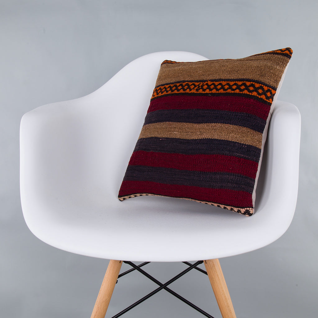 Contemporary Multiple Color Kilim Pillow Cover 16x16 7521