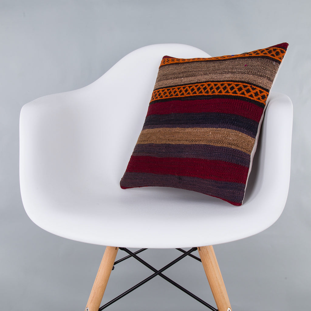 Contemporary Multiple Color Kilim Pillow Cover 16x16 7522