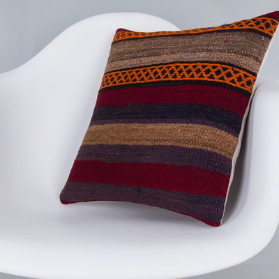 Contemporary Multiple Color Kilim Pillow Cover 16x16 7522
