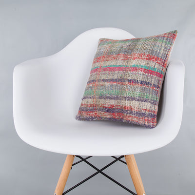 Contemporary Multiple Color Kilim Pillow Cover 16x16 7559