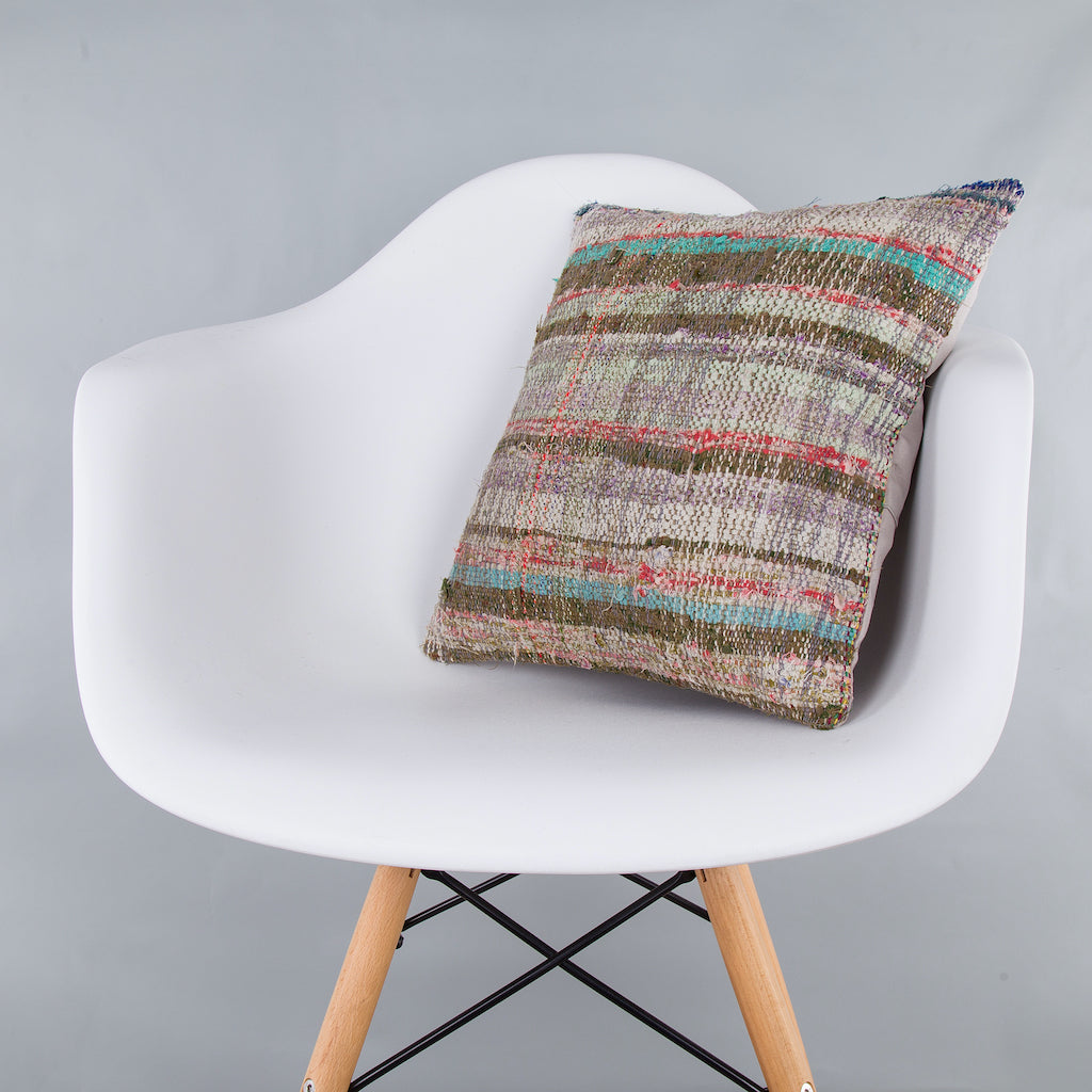 Contemporary Multiple Color Kilim Pillow Cover 16x16 7560