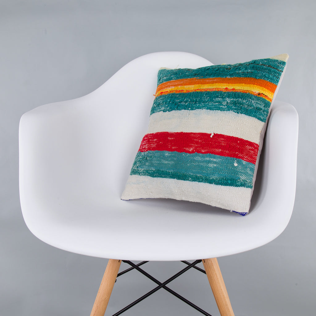 Contemporary Multiple Color Kilim Pillow Cover 16x16 7561