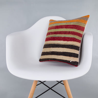 Contemporary Multiple Color Kilim Pillow Cover 16x16 7584