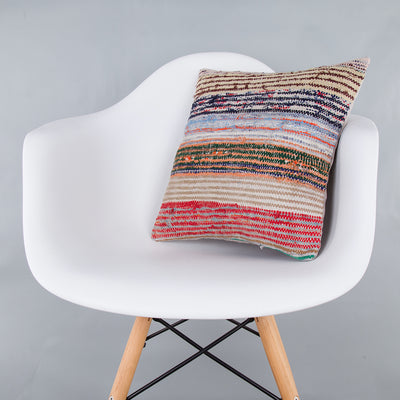 Contemporary Multiple Color Kilim Pillow Cover 16x16 7615